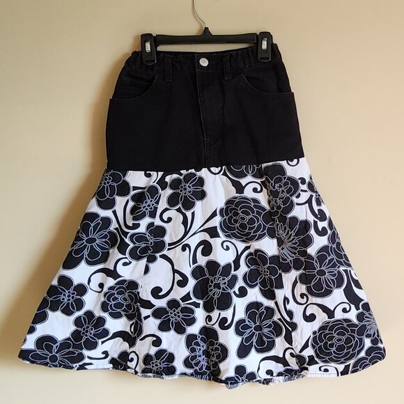 North West Blue -Womens Skirt With Black Jean Top with Flower Bottom Size 12 - Picture 1 of 9